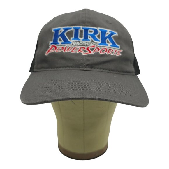 Kirk Brothers Power Sports Embroidered Logo Mesh Strapback Cap Trucker Baseball - Picture 9 of 13